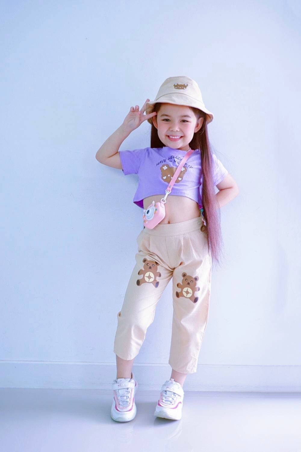 ชุดเด็กSetน้องหมี เสื้อกางเกงพร้อมหมวก