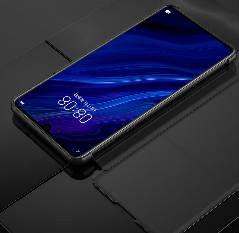 เคส Huawei P30 #เคสฝาพับปกโปร่งแสงผิวเงา Electroplating Mirror Surface Window View