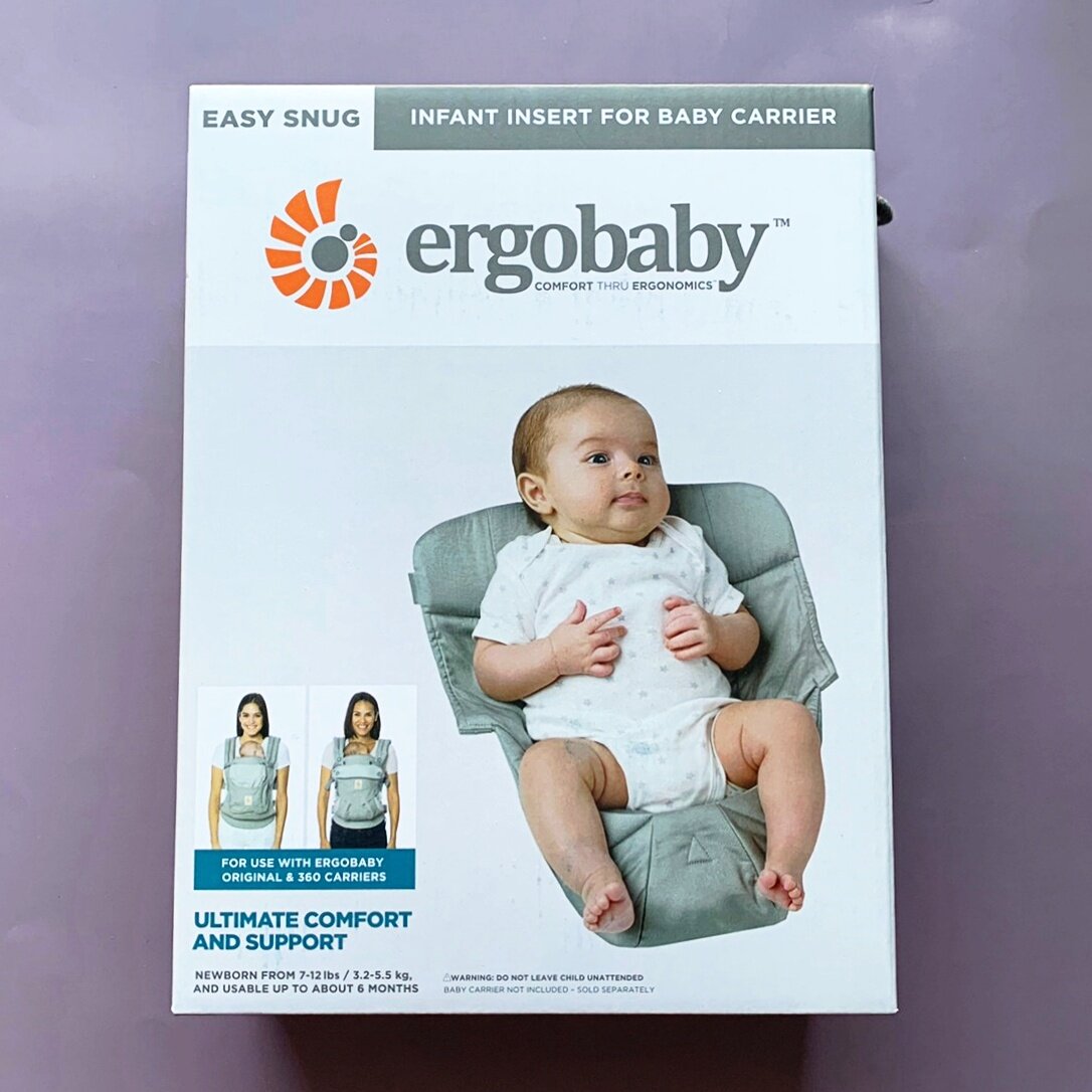 Ergobaby® Easy Snug Infant Insert for Baby Carrier Ultimate Comfort and Support 3.2-5.5 kg เบาะรองนั่งสำหรับทารก เป้อุ้มเด็ก เบาะเสริม รองรับน้ำหนัก 3.2-5.5 กิโลกรัม