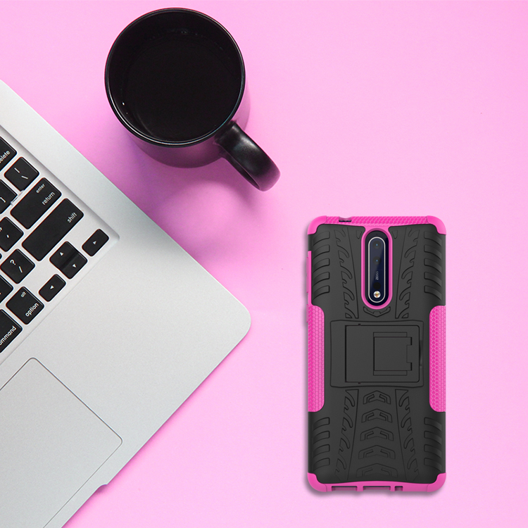Case Nokia 8 #เคสแข็งรูปแบบยางรถยนต์ Hybrid PC+TPU สีสันสวยงามทันสมัย