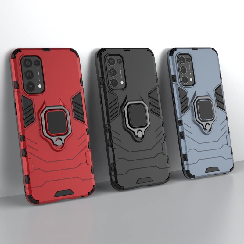Case OPPO Reno 5 Pro 5G#เคสฝาหลังพลาสติกแข็ง +TPU Hybrid Case มีแหวนสวมนิ้วโลหะ
