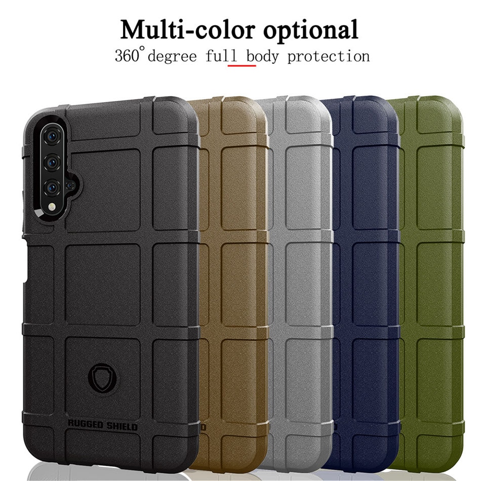 Case Huawei Nova 5T#เคสฝาหลัง Rugged Shield Series Soft Silicone Shock Absorption Matte กันกระแทก