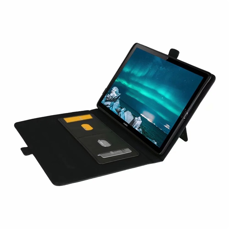 เคส Huawei MediaPad M6 10.8 inch #เคสฝาพับหนัง PU ช่องเสียบการ์ดภายนอกและภายใน Flip Card Slots Stand Leather