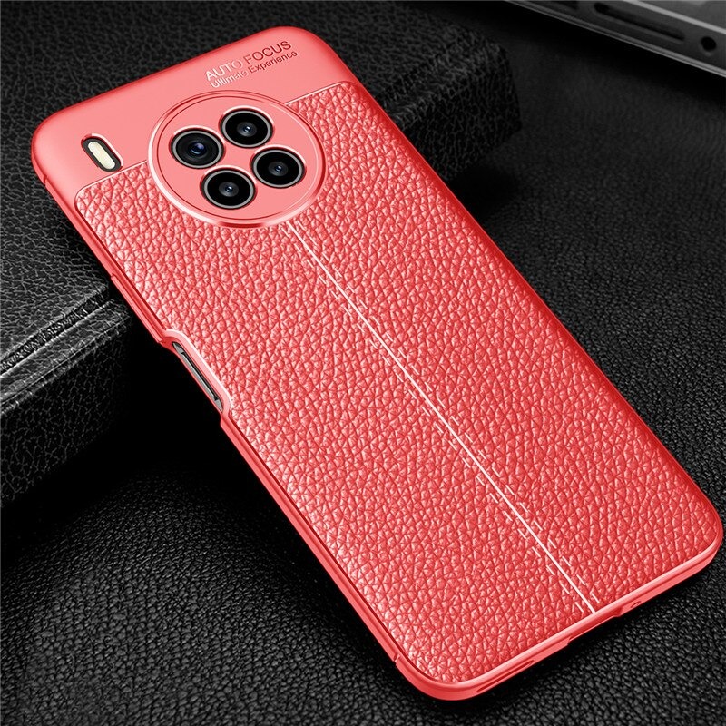 Case Huawei Nova 8i#เคสฝาหลัง TPU ผิวลิ้นจี่ช่วยป้องกันลายนิ้วมือและกันลื่นได้ดี