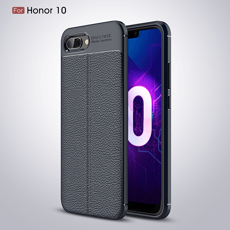 เคส Honor 10 #เคสฝาหลัง TPU ลายหนัง PU ผิวลิ้นจี่ช่วยป้องกันลายนิ้วมือคุณภาพดี