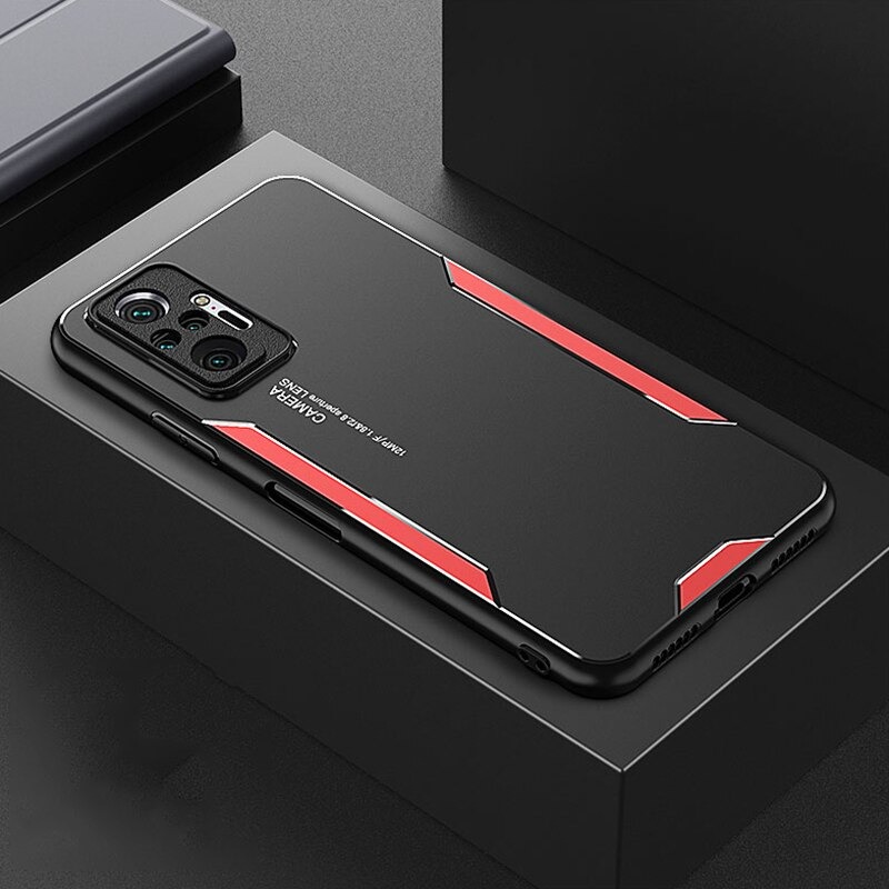 เคส Redmi Note 10 Pro #เคสฝาหลังไฮบริด Metal +TPU Shockproof metal back plate Phone Back Cover