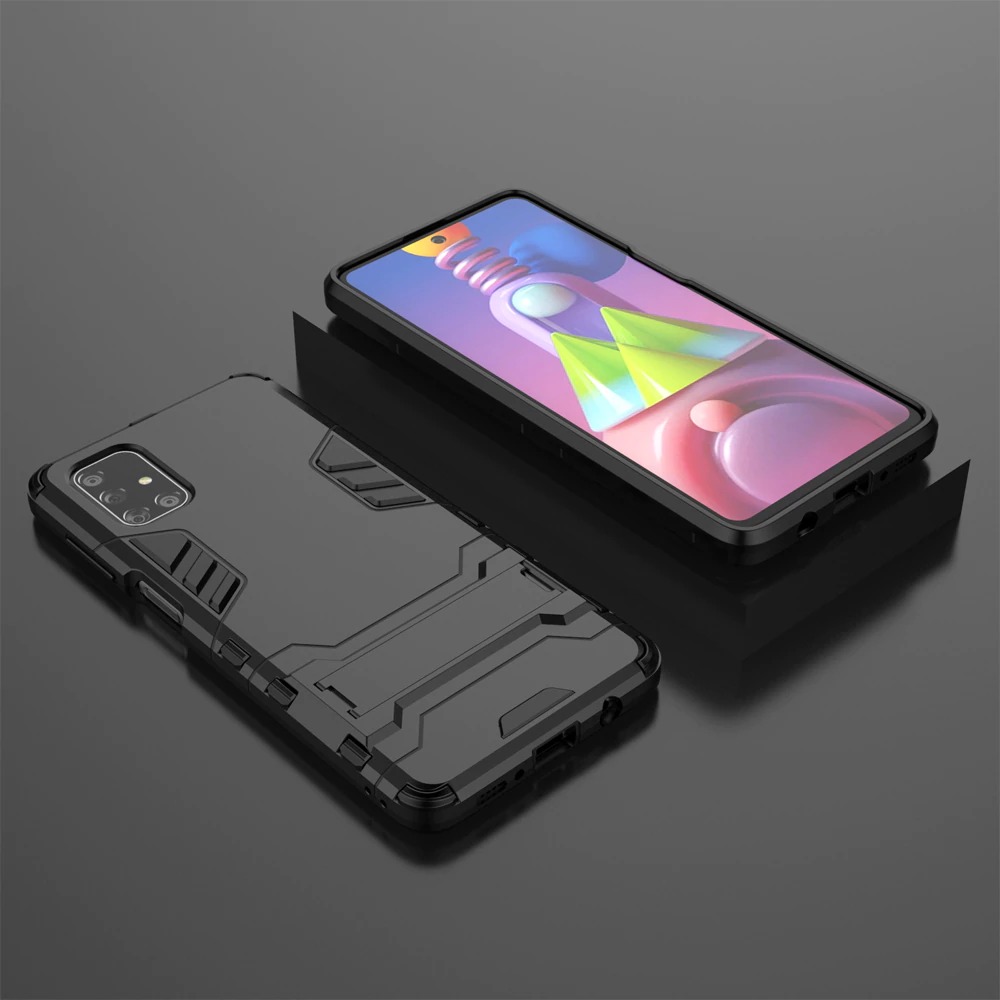 เคส Samsung Galaxy M51 #เคสฝาหลังพลาสติก ไฮบริด TPU + Kickstand