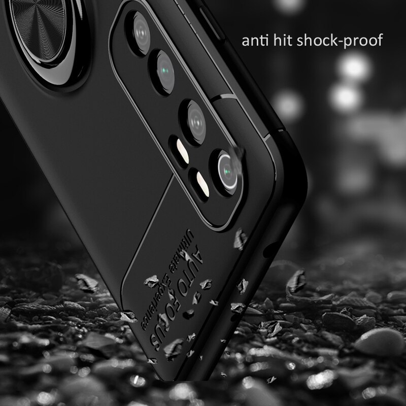 Case Xiaomi Mi Note 10 Lite #เคสฝาหลัง TPU Finger Ring Kickstand (แผ่นโลหะแบบ Built-in)