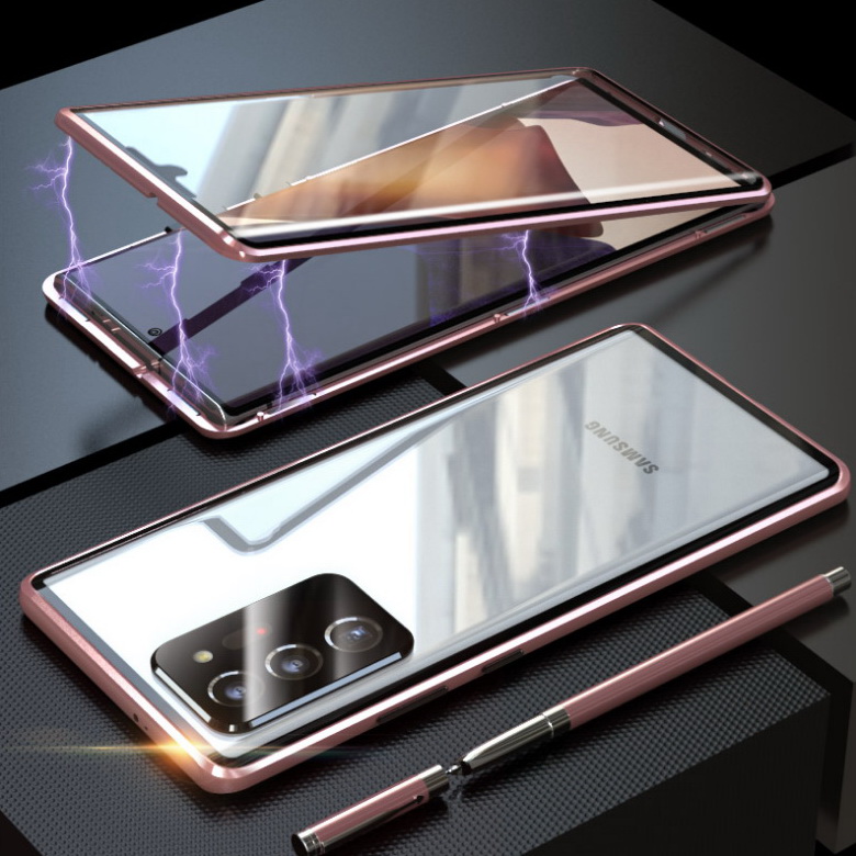 เคส Samsung Galaxy S20 Ultra / S20 Ultra 5G #เคสฝาครอบกระจกประกบหน้าหลังขอบโลหะดูดซับแม่เหล็ก Fully Protection Magnetic Adsorption Glass Metal Phone Protective