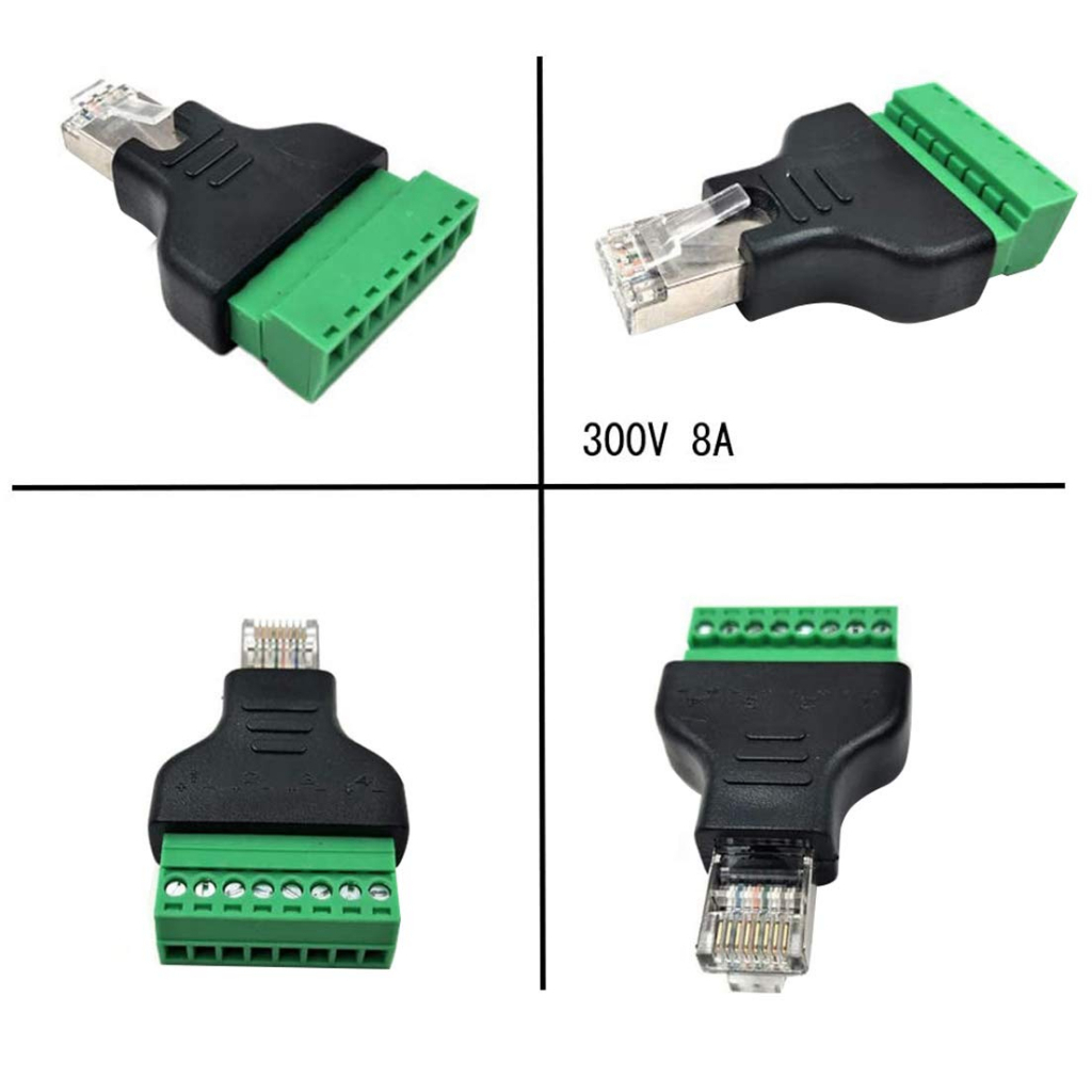 RJ45 Connector RJ45 TO สกรูอะแดปเตอร์ RJ45 สำหรับกล้องวงจรปิด DVR