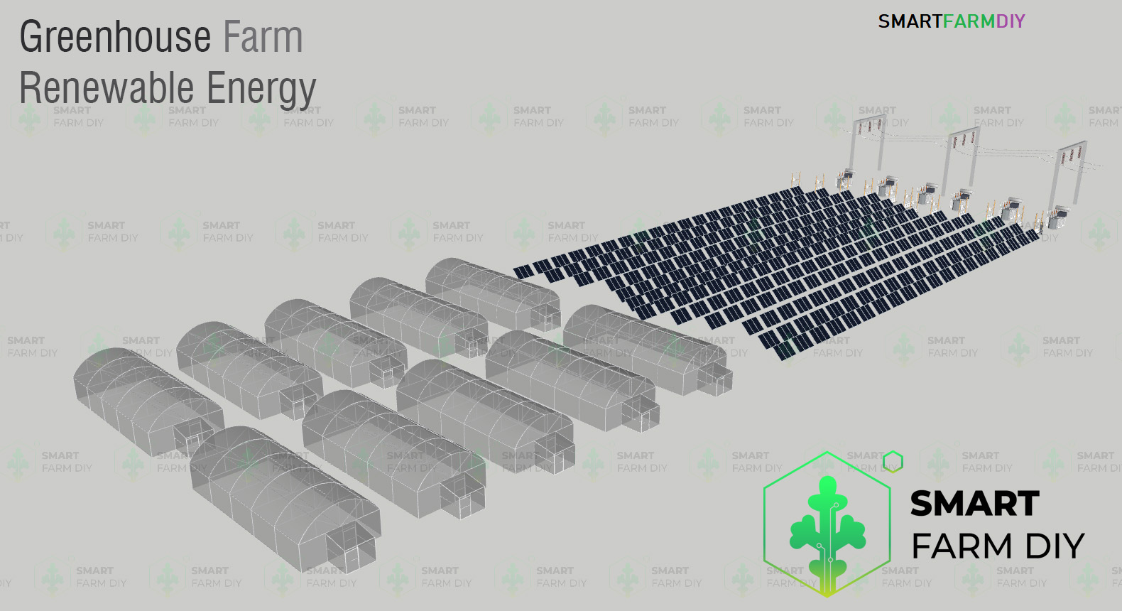 รับออกแบบผังฟาร์มโรงเรือนปลูกพืช แบบ Greenhouse+Renewable Energy Systems