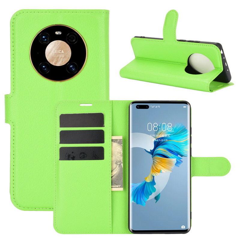 เคส Huawei Mate 40 Pro #เคสฝาพับสไตล์กระเป๋าสตางค์หนัง PU ผิวลิ้นจี่
