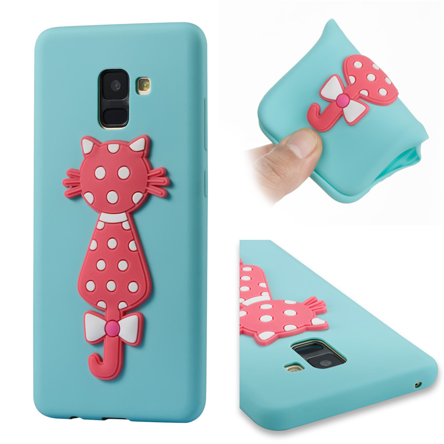 Case Samsung Galaxy A8 (2018) #เคสฝาหลัง TPU นิ่มรูปแมว 3D น่ารักๆ