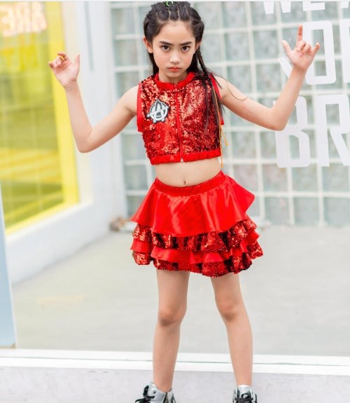 ชุดกระโปรงเด็กหญิง งานเต้นปักเลื่อม