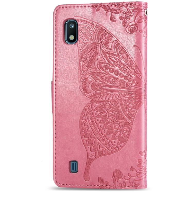 Case Samsung Galaxy A10 #เคสฝาพับ Imprint ลายผีเสื้อดอกไม้ลายน่ารักๆ