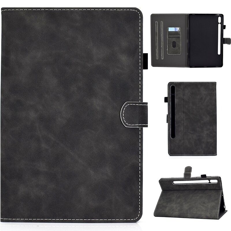 Case Samsung Galaxy Tab S7 SM-T870 SM-T875 #เคสฝาพับหนัง PU มีช่องใส่บัตร Magnetic Flip PU Leather Case Cover Stand