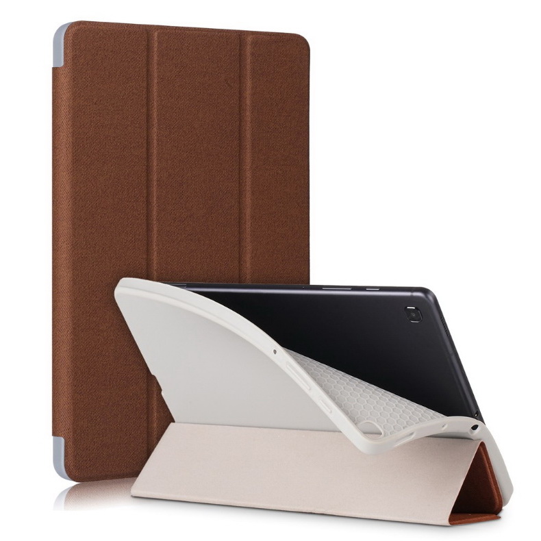 Case Samsung Galaxy Tab S6 Lite 10.4 SM-P610 P615 P617 #เคสฝาพับหนัง PU แบบ 3 พับมีช่องเก็บปากกา Soft TPU Tri-fold Stand Leather Smart Tablet