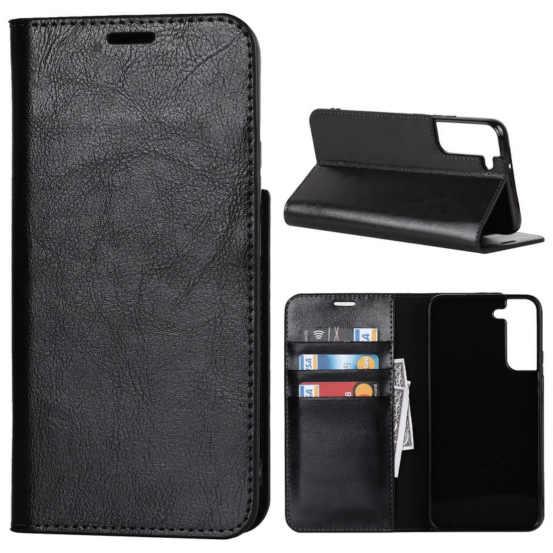 Case Samsung Galaxy S22+ 5G #เคสฝาพับหนังแท้แบบกระเป๋าสตางค์คุณภาพดี Crazy Horse Genuine Leather Cover