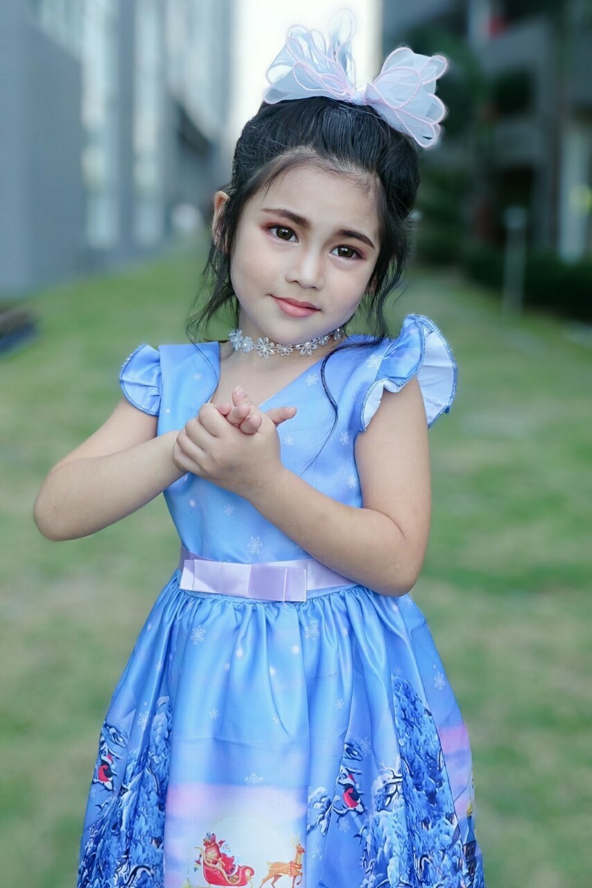 เดรสเด็กหญิง สไตล์เจ้าหญิงหิมะ