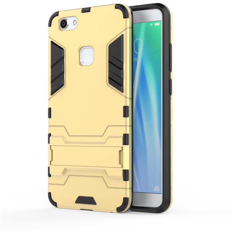 Case Vivo V7 Plus #เคสฝาหลังพลาสติก ไฮบริด TPU + Kickstand
