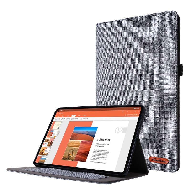 เคส Huawei MatePad 10.4 (2021) #เคสฝาพับหนัง PU ผิวผ้าพับตั้งได้ Cloth Leather Wallet