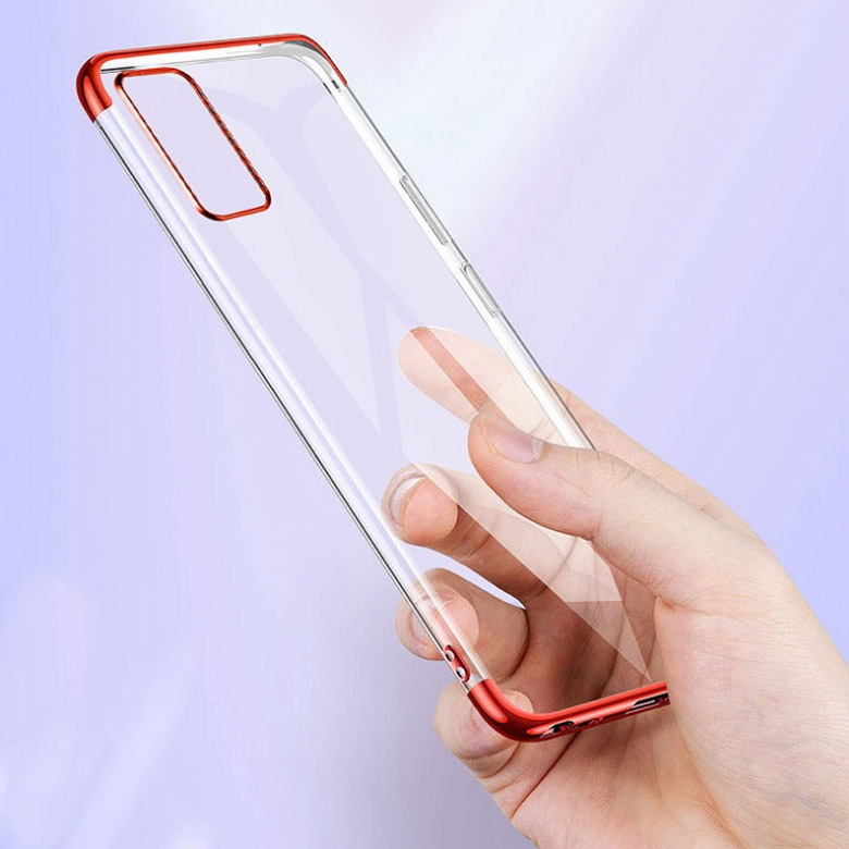 Case Samsung Galaxy Note 20 / Note 20 5G #เคสฝาหลังใสขอบเงา Luxury Soft Silicone Transparent Plating Cover