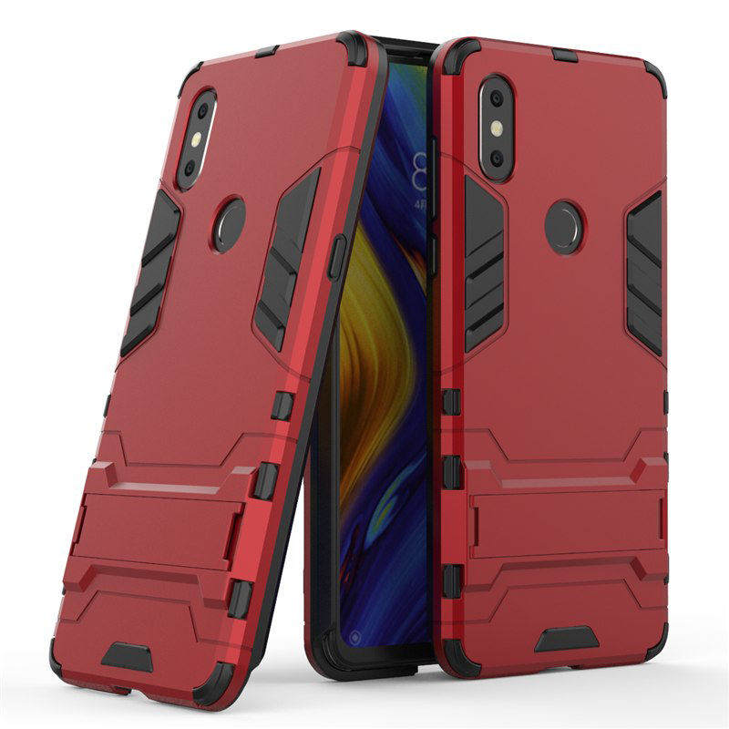 เคส Xiaomi Mi Mix 3 #เคสฝาหลังพลาสติก ไฮบริด TPU + Kickstand สีสันสวยงามทันสมัย