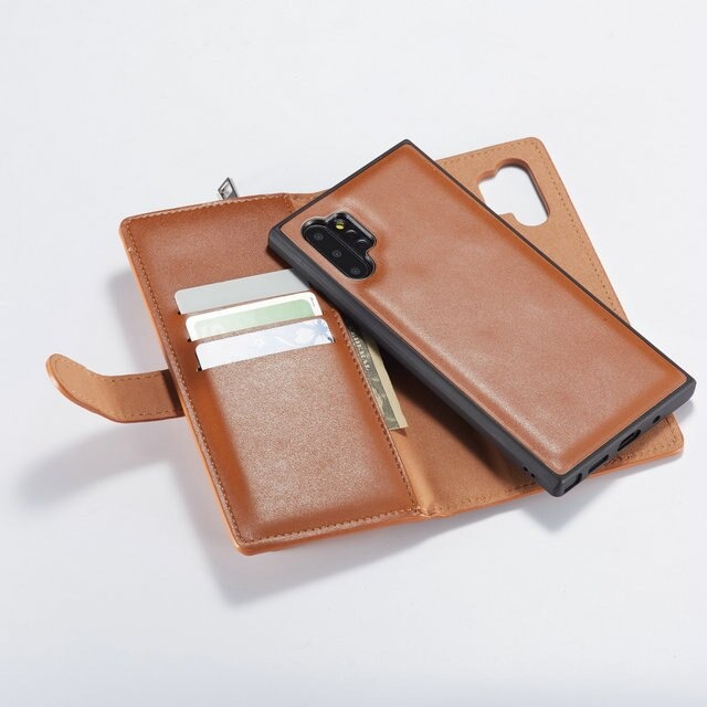 Case Samsung Galaxy Note 10+ #เคสหนังฝาพับสไตล์กระเป๋าสตางค์มีช่องซิบ PU Wallet Split Leather 2 in 1 Card Slot + Money slot + Magnetic Separable Shell