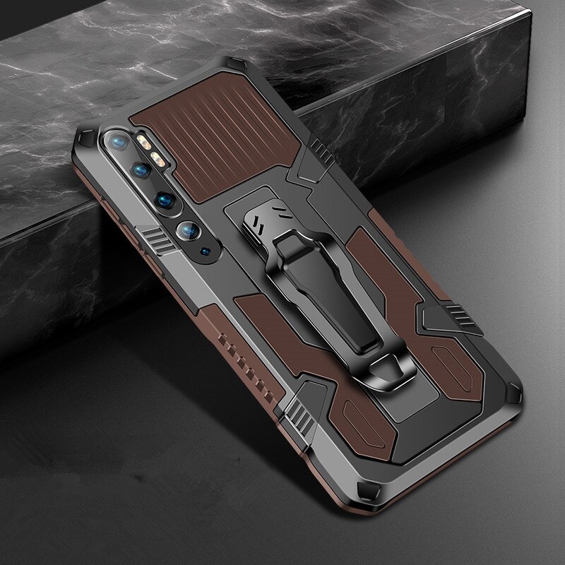 Case Xiaomi Mi Note 10 Pro #เคสฝาหลังกันกระแทกมีคลิบหนีบ ไฮบริด พลาสติก+TPU Heavy Duty Rugged Hybrid