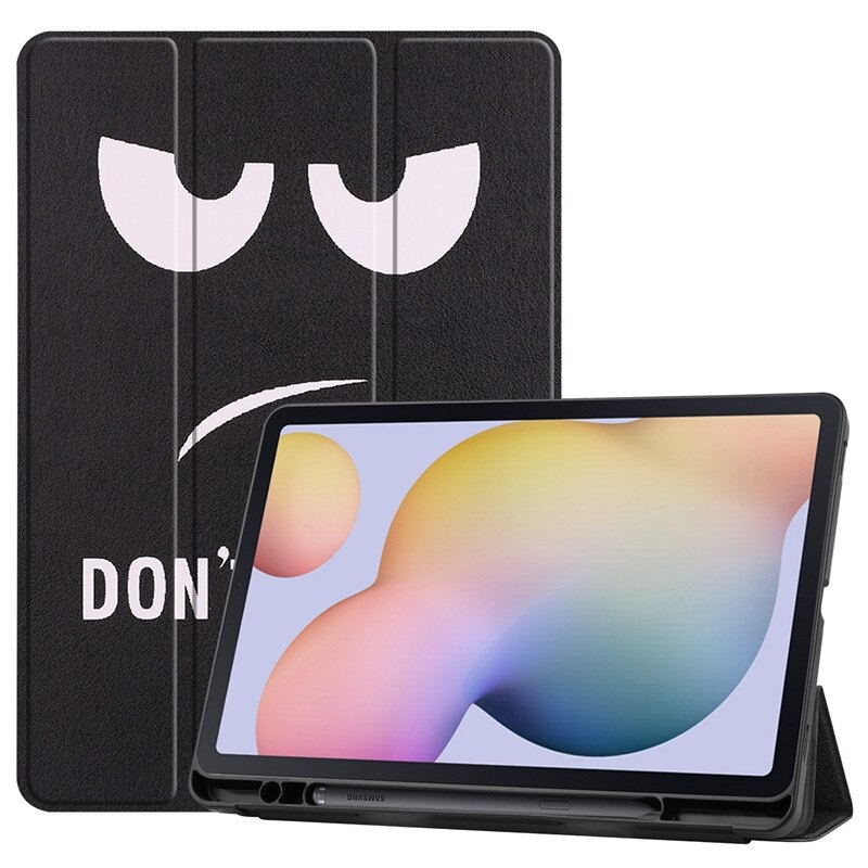เคส Samsung Galaxy Tab S7 SM-T870 SM-T875 #เคสแบบฝาพับหนัง PU พิมพ์ลายมีช่องเก็บปากกา with Pencil Holder Tri-Fold Stand Cover Leather Smart Case