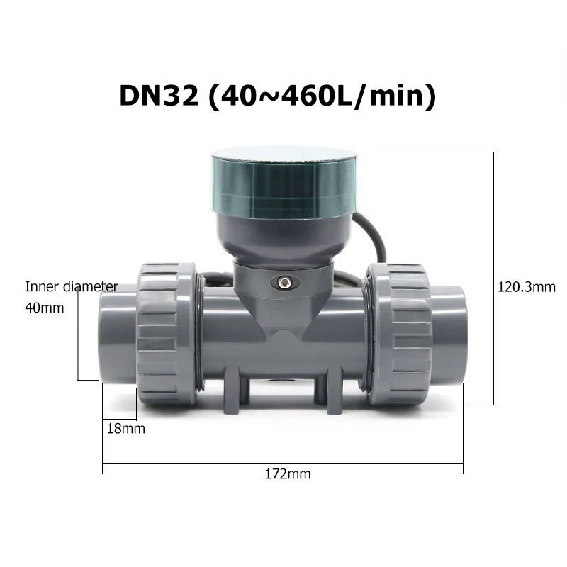 RS485 ดิจิตอลจอแสดงผล Flow Meter UPVC Water