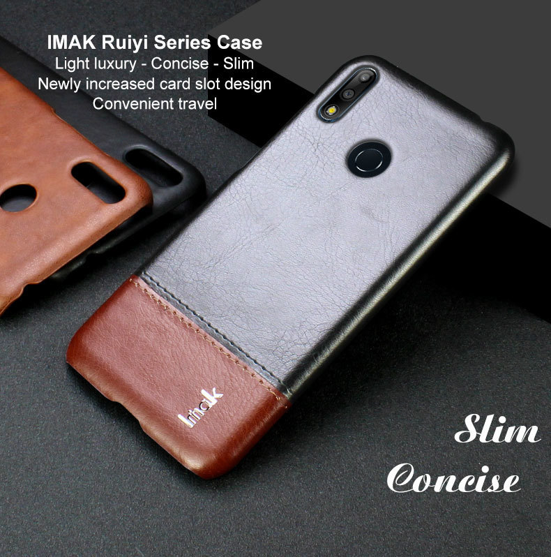 Case Asus Zenfone Max Pro (M2) ZB631KL #เคสฝาหลังพลาสติกเคลือบหนัง PU IMAK Ruiyi Series