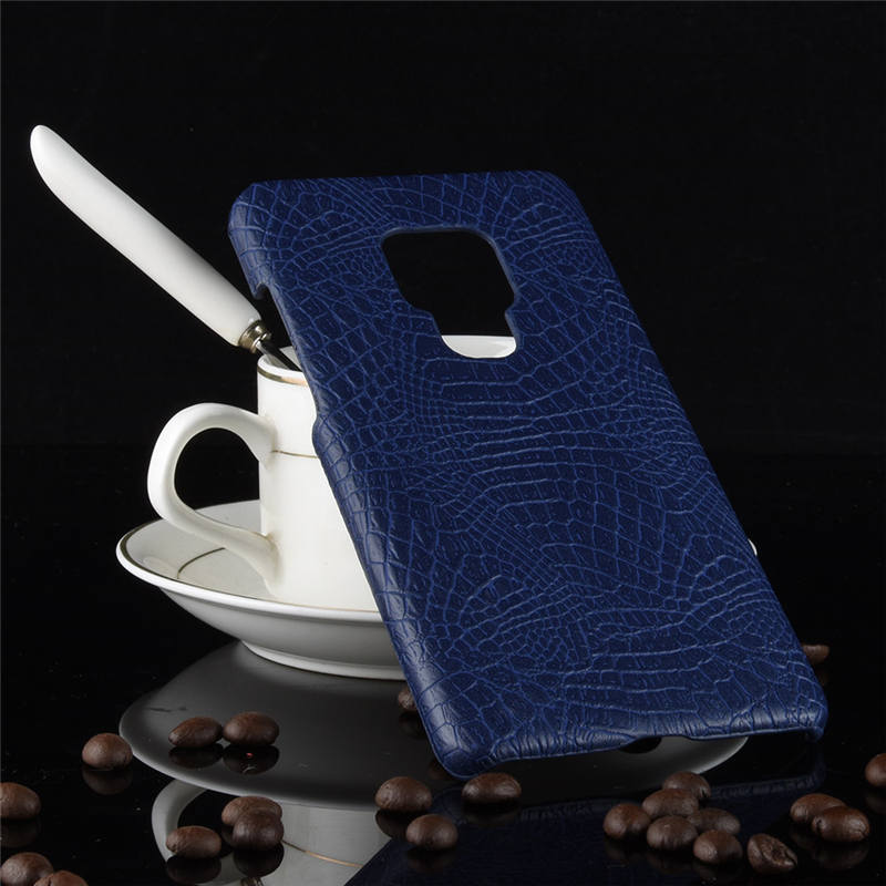Case Huawei Mate 20 X #เคสฝาหลังพลาสติกแข็งเคลือบหนัง PU ลายผิวหนังจระเข้