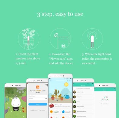 เซนเซอร์วัดค่าในดิน Xiao mi mi care plants Grass Flower Flora Digital Monitor