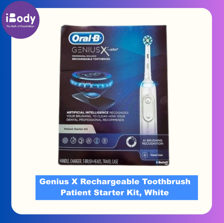 (Oral-B®) Genius X Rechargeable Toothbrush Patient Starter Kit, White ออรัล-บี จีเนียส แปรงสีฟันไฟฟ้า