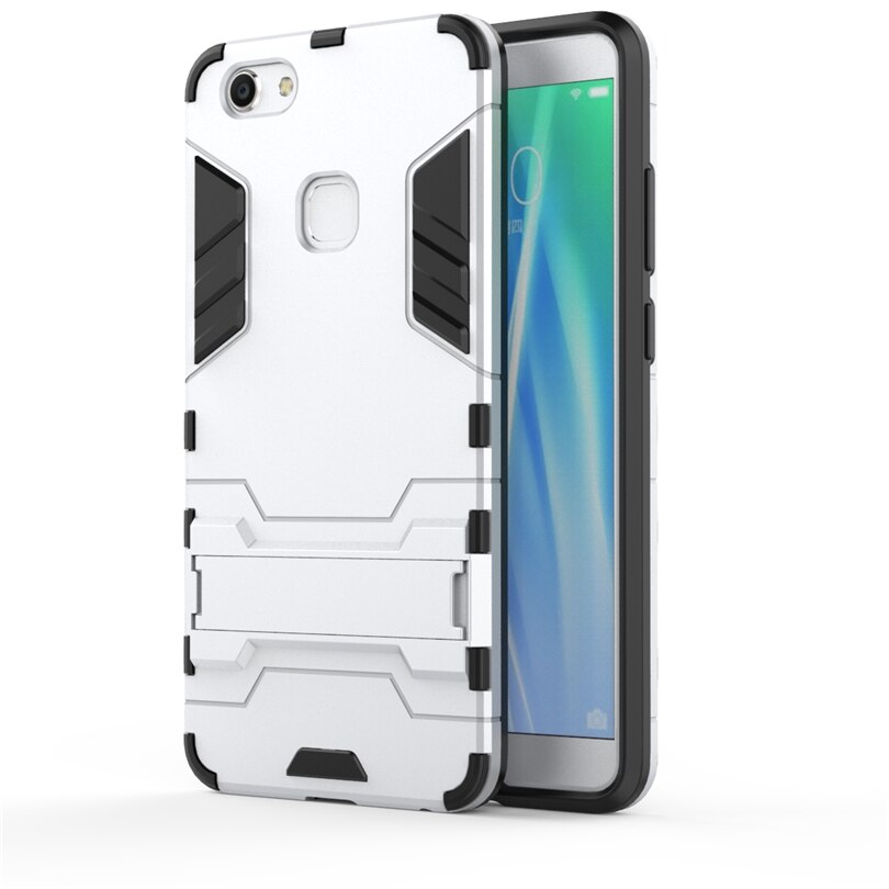 Case Vivo V7 Plus #เคสฝาหลังพลาสติก ไฮบริด TPU + Kickstand