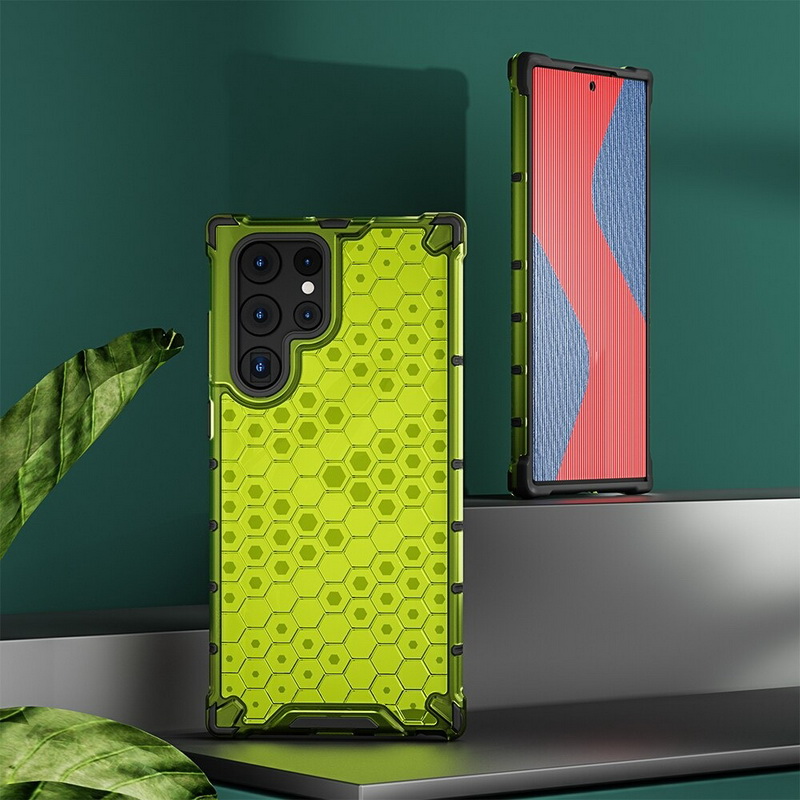 เคส Samsung Galaxy S23 Ultra 5G #เคสฝาหลังกันกระแทก Honeycomb Shock Absorber TPU + PC + Silicone Hybrid