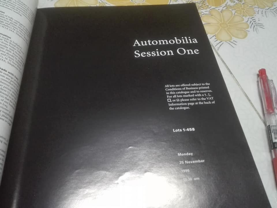 SOTHEBY'S - COLLECTORS VEHICLES AND AUTOMOBILIA RAF MUSEUM, LONDON - MONDAY 25 November 1996
