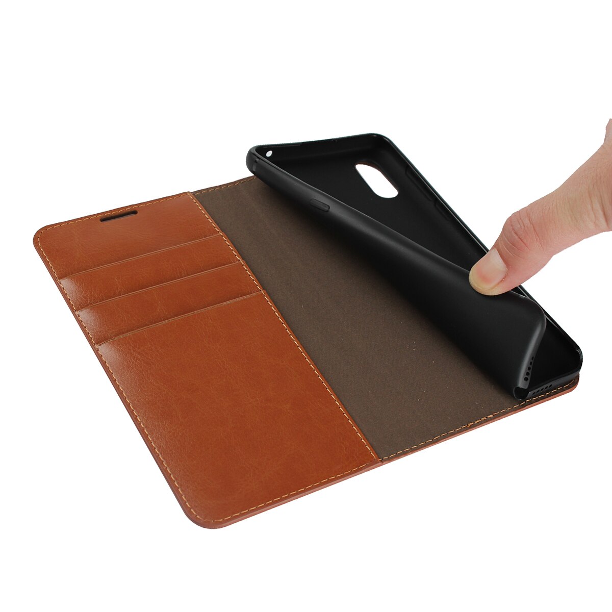 Case Xiaomi Mi Mix 3 #เคสฝาพับหนังแท้แบบกระเป๋าสตางค์คุณภาพดี Crazy Horse Genuine Leather Cover