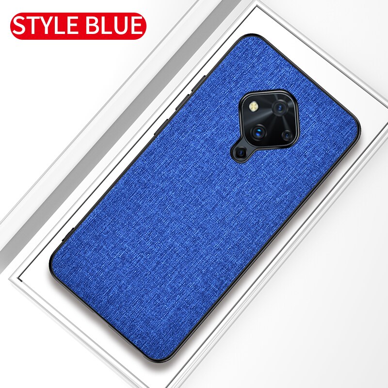เคส Vivo S1 Pro #เคสฝาหลังเคลือบผิวผ้า Matte Cloth PU + PC + TPU Hybrid