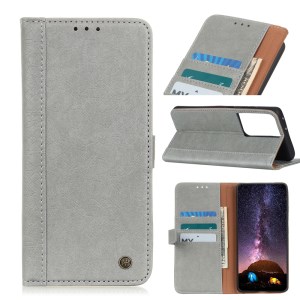 เคส Samsung Galaxy S21 Ultra#เคสฝาพับ Rhino Texture Leather Cover Shell