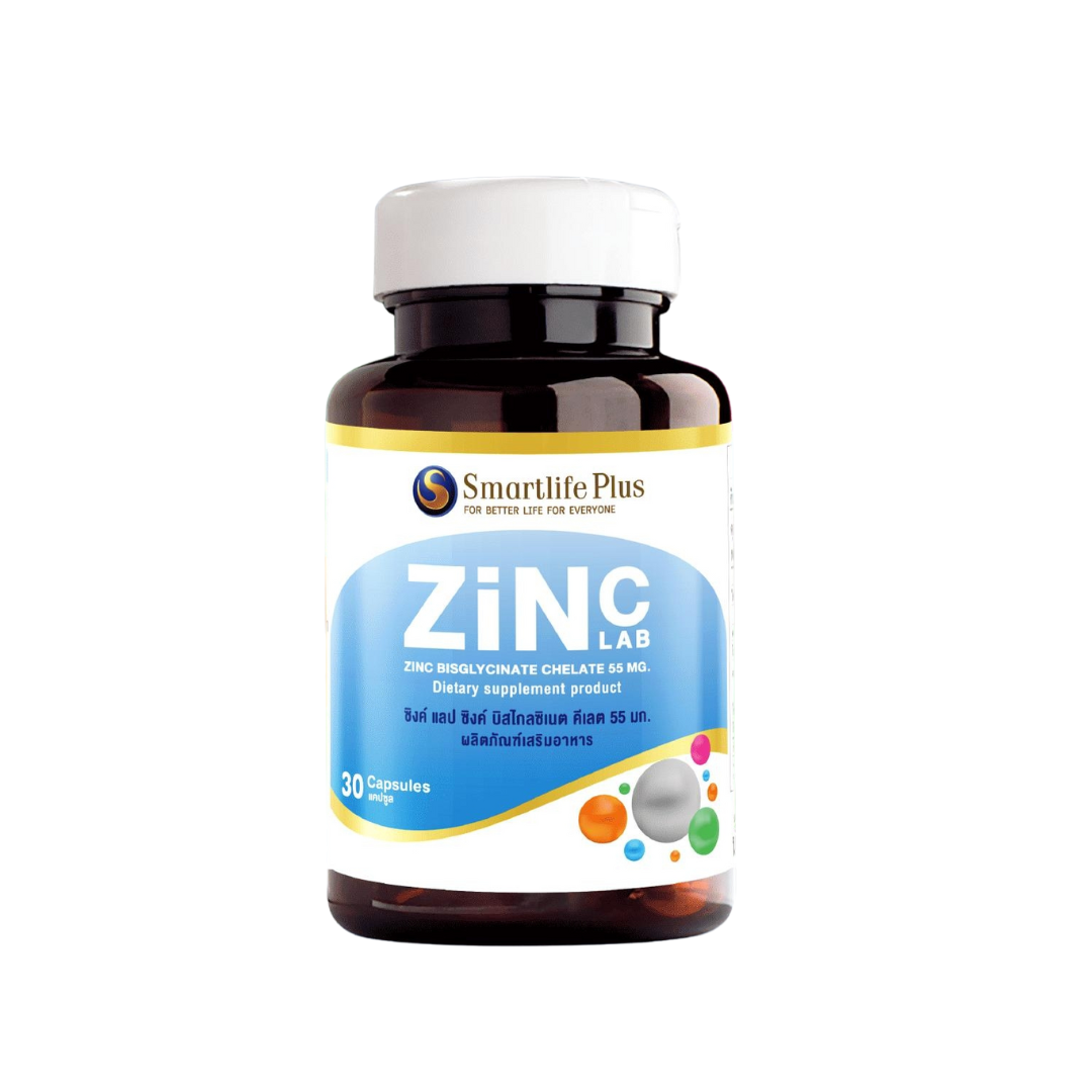 Smartlife Plus Zinc Lab Zinc Bisglycinate Chelate 30แคปซูล เสริมภูมิคุ้มกัน ดูแลผิว ผม เล็บ