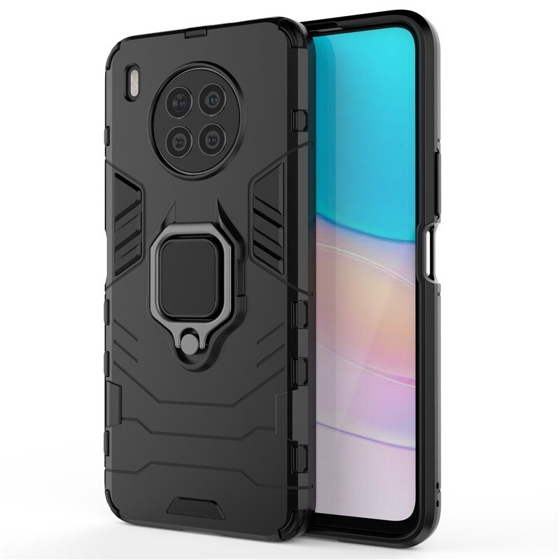 Case Huawei Nova 8i#เคสฝาหลังพลาสติกแข็ง +TPU Hybrid Case มีแหวนสวมนิ้วโลหะ