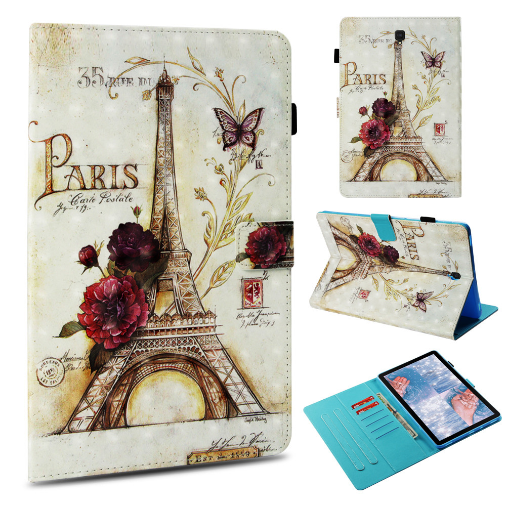 เคส Samsung Galaxy Tab S4 10.5 T830 T835 #เคสฝาพับหนัง PU พิมพ์ลวดลายสไตล์กระเป๋าสตางค์