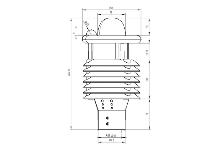 7-All-In-One Weather Sensor Compact Outdoor Station RS485