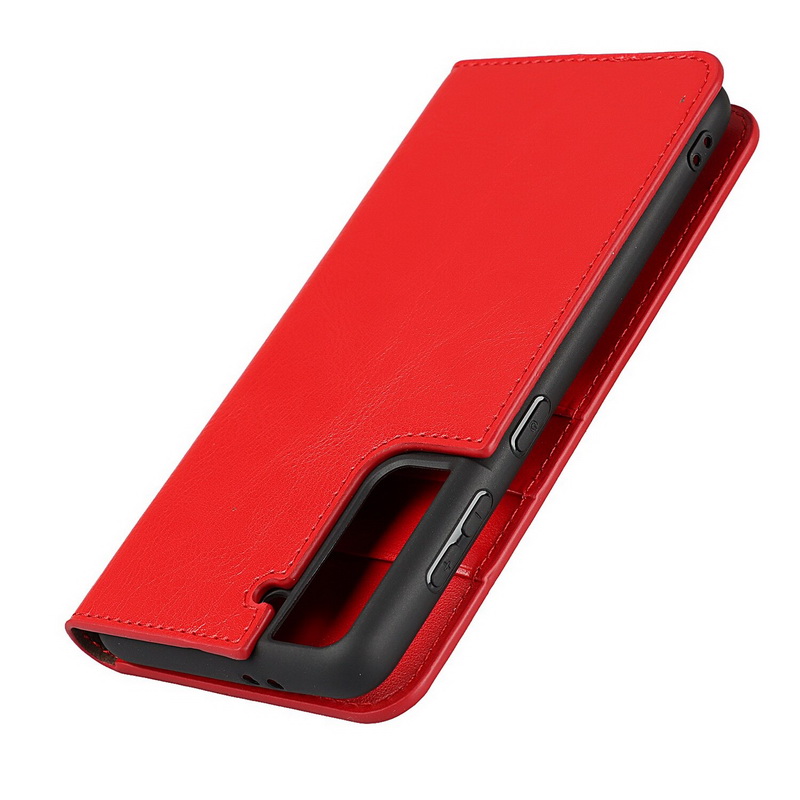 Case Samsung Galaxy S21 FE 5G #เคสฝาพับหนังแท้แบบกระเป๋าสตางค์คุณภาพดี Crazy Horse Genuine Leather Cover