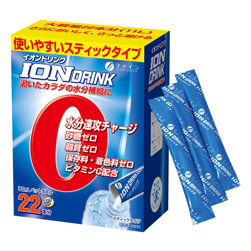 Fine Ion Drink Sports drink flavor (1กล่อง 22 ซอง) จากญี่ปุ่น เครื่องดื่มเกลือแร่ ไอออนวิตามินพลัสเกลือแร่ (Z24)