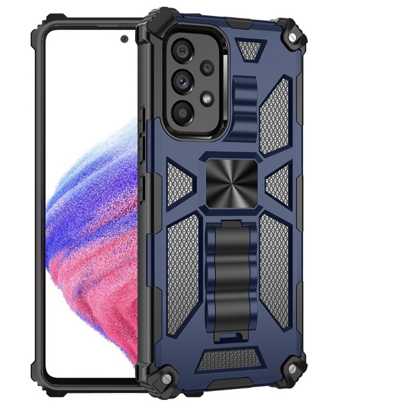 เคส Samsung Galaxy A21s #เคสฝาหลังพลาสติกแข็ง ไฮบริด TPU + Kickstand