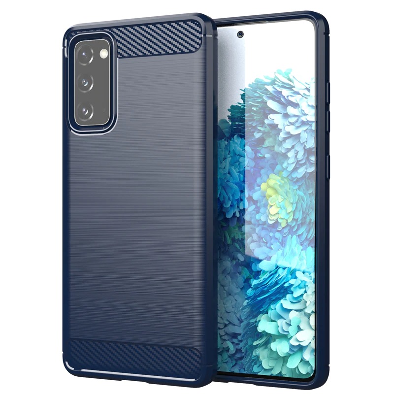 Case Samsung Galaxy S20+#เคสฝาหลังตกแต่งคาร์บอนไฟเบอร์ ผิวขัดแปรง Brushered TPU Back Case