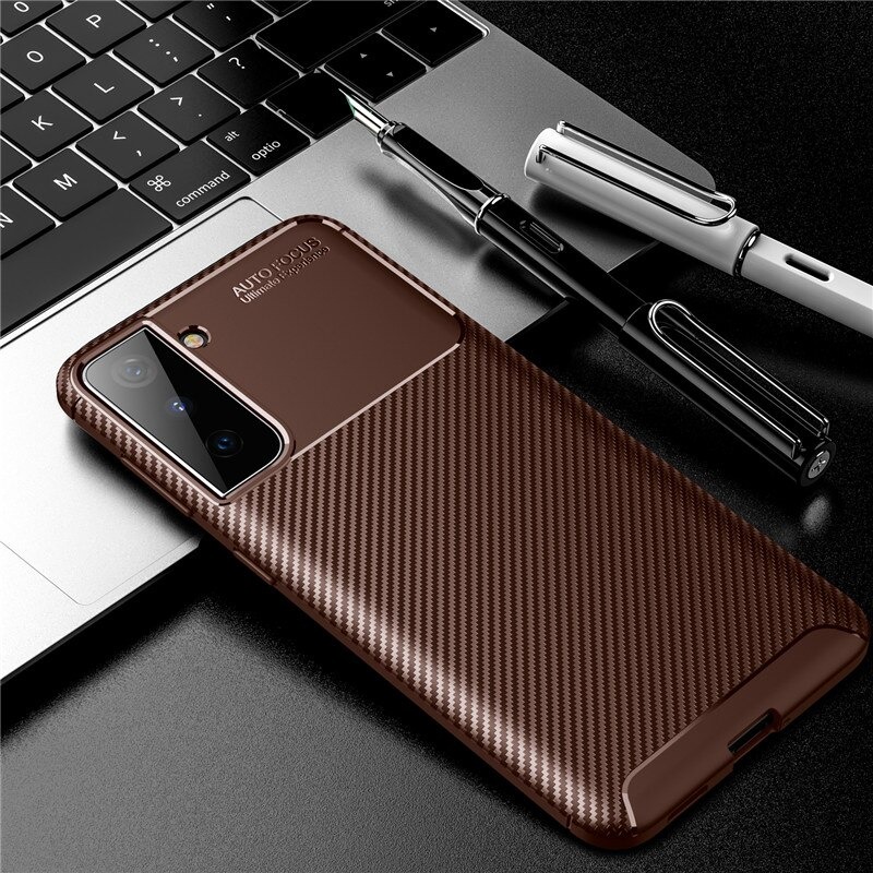 Case Samsung Galaxy S22+ 5G#เคสฝาหลังนิ่ม Carbon Fiber Anti-drop TPU Protection